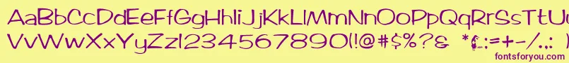 Ticard-Schriftart – Violette Schriften auf gelbem Hintergrund