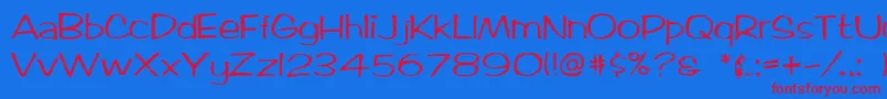 Ticard Font – Red Fonts on Blue Background