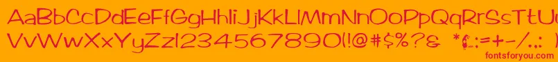 Ticard Font – Red Fonts on Orange Background
