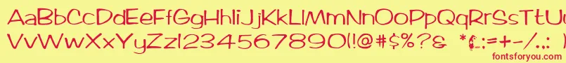 Ticard Font – Red Fonts on Yellow Background