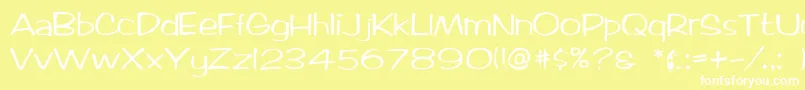 Ticard-Schriftart – Weiße Schriften auf gelbem Hintergrund