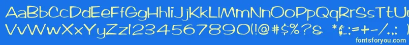 フォントTicard – 黄色の文字、青い背景