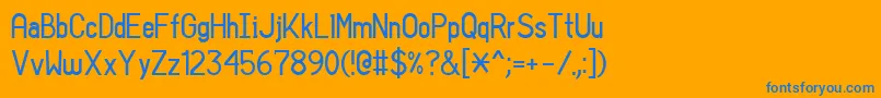 SansIAm Font – Blue Fonts on Orange Background