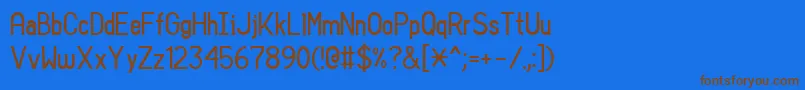 SansIAm Font – Brown Fonts on Blue Background