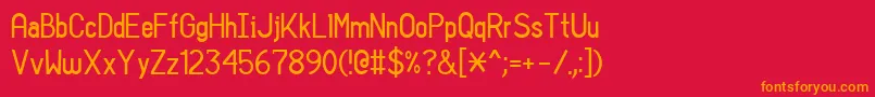 フォントSansIAm – 赤い背景にオレンジの文字
