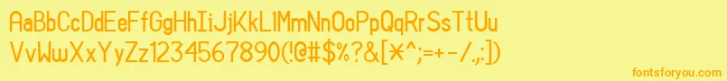 SansIAm Font – Orange Fonts on Yellow Background