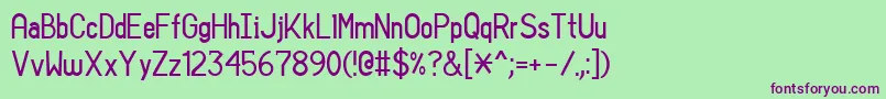 SansIAm Font – Purple Fonts on Green Background