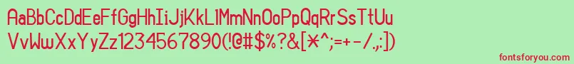 SansIAm Font – Red Fonts on Green Background