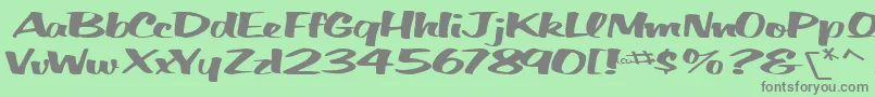 BigfictiontextRegularTtext Font – Gray Fonts on Green Background