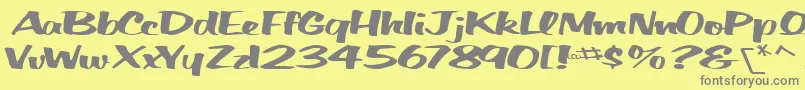 BigfictiontextRegularTtext Font – Gray Fonts on Yellow Background