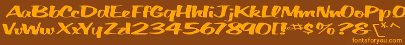 BigfictiontextRegularTtext Font – Orange Fonts on Brown Background