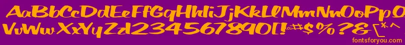 fuente BigfictiontextRegularTtext – Fuentes Naranjas Sobre Fondo Morado