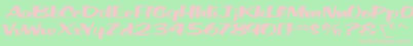 BigfictiontextRegularTtext Font – Pink Fonts on Green Background