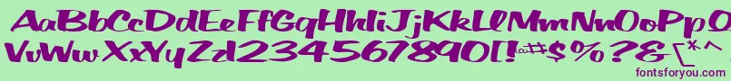 BigfictiontextRegularTtext Font – Purple Fonts on Green Background