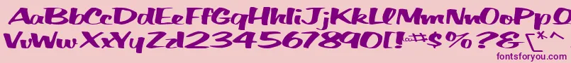 BigfictiontextRegularTtext Font – Purple Fonts on Pink Background