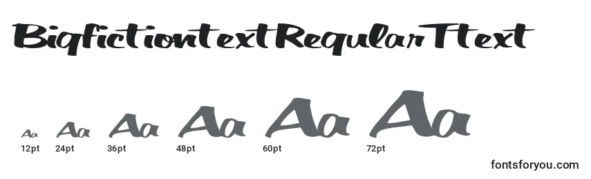 Größen der Schriftart BigfictiontextRegularTtext
