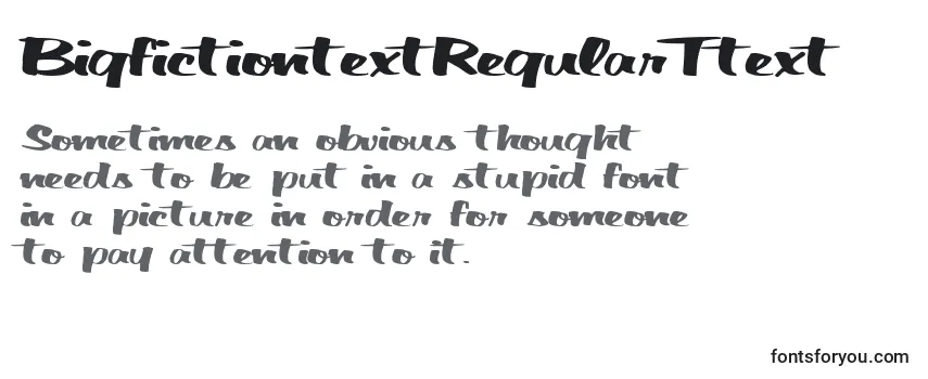 Review of the BigfictiontextRegularTtext Font
