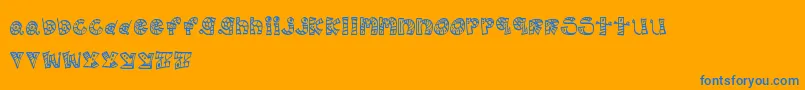 MtfScribblie Font – Blue Fonts on Orange Background