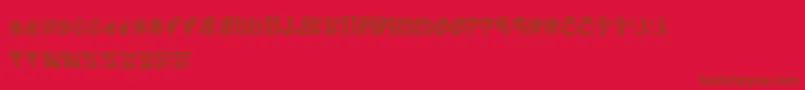 Fonte MtfScribblie – fontes marrons em um fundo vermelho