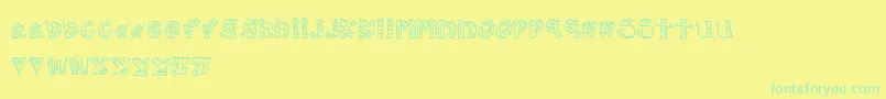 MtfScribblie Font – Green Fonts on Yellow Background