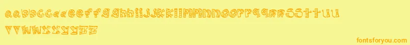 MtfScribblie Font – Orange Fonts on Yellow Background