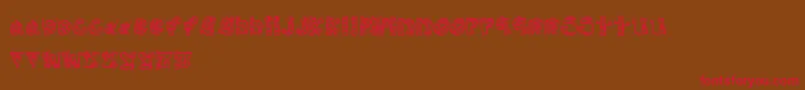 MtfScribblie-Schriftart – Rote Schriften auf braunem Hintergrund