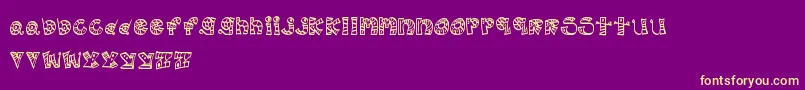 MtfScribblie Font – Yellow Fonts on Purple Background
