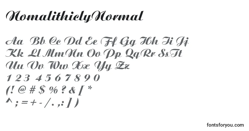 A fonte NomalithiclyNormal – alfabeto, números, caracteres especiais
