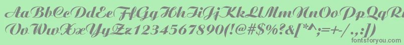 フォントNomalithiclyNormal – 緑の背景に灰色の文字