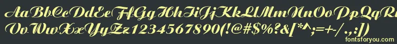 フォントNomalithiclyNormal – 黒い背景に黄色の文字