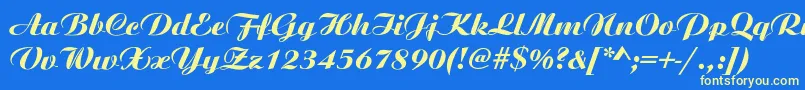 NomalithiclyNormal Font – Yellow Fonts on Blue Background