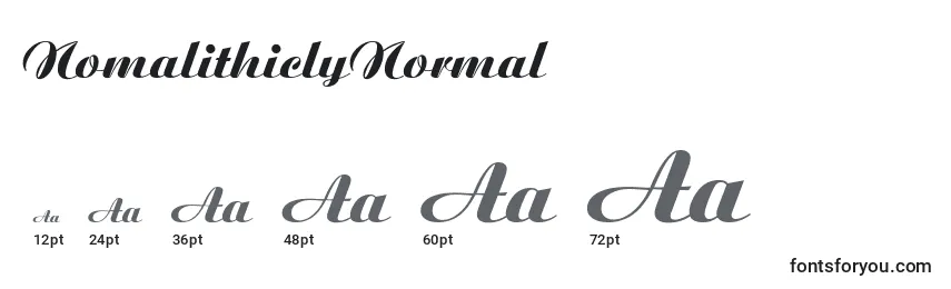 Размеры шрифта NomalithiclyNormal