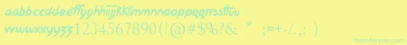 Fonte XxxDirtyJokesXxx – fontes verdes em um fundo amarelo