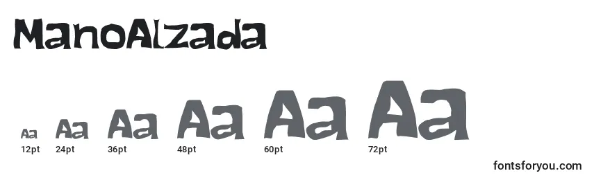 Размеры шрифта ManoAlzada