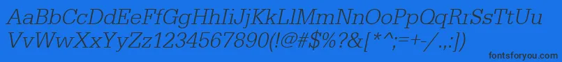 UrwegyptiennetlignarOblique Font – Black Fonts on Blue Background