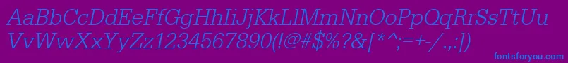 Weitere Informationen zur UrwegyptiennetlignarOblique-Schriftart UrwegyptiennetlignarOblique-Schriftart – Blaue Schriften auf violettem Hintergrund