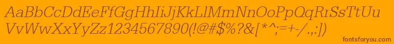 UrwegyptiennetlignarOblique Font – Brown Fonts on Orange Background