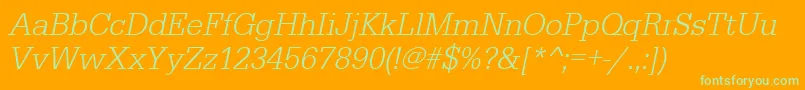 Lisätietoja UrwegyptiennetlignarOblique-fontista UrwegyptiennetlignarOblique-fontti – vihreät fontit oranssilla taustalla