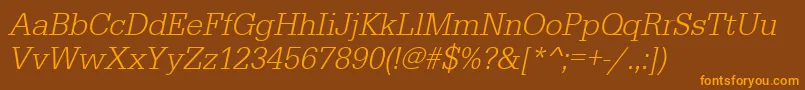 UrwegyptiennetlignarOblique Font – Orange Fonts on Brown Background