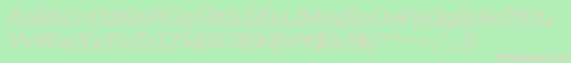 UrwegyptiennetlignarOblique Font – Pink Fonts on Green Background
