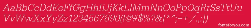 UrwegyptiennetlignarOblique Font – Pink Fonts on Red Background