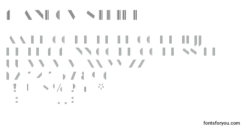 Schriftart ManbowStripe – Alphabet, Zahlen, spezielle Symbole