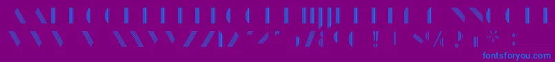 Czcionka ManbowStripe – niebieskie czcionki na fioletowym tle