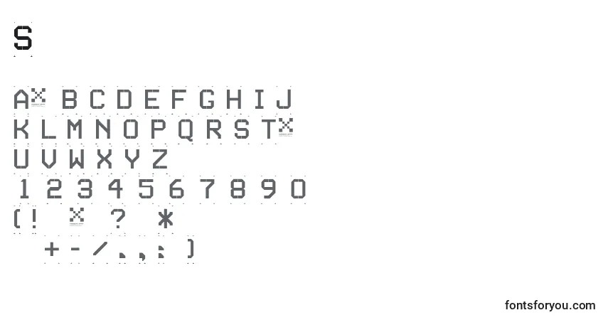 Czcionka Seriesd ffy – alfabet, cyfry, specjalne znaki