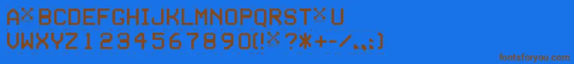 フォントSeriesd ffy – 茶色の文字が青い背景にあります。