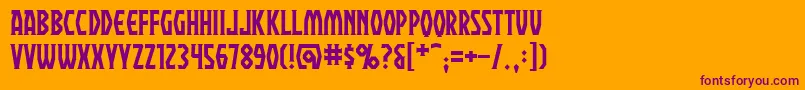 Praebrg Font – Purple Fonts on Orange Background