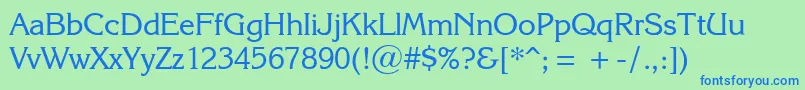 Шрифт KarinaRegular – синие шрифты на зелёном фоне