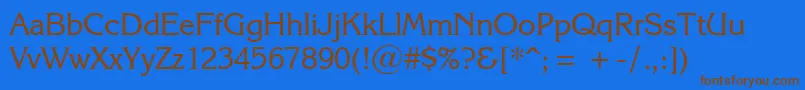 KarinaRegular Font – Brown Fonts on Blue Background