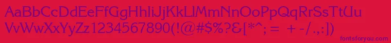 KarinaRegular Font – Purple Fonts on Red Background