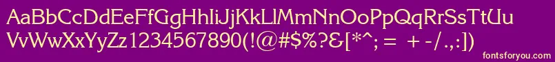 KarinaRegular Font – Yellow Fonts on Purple Background